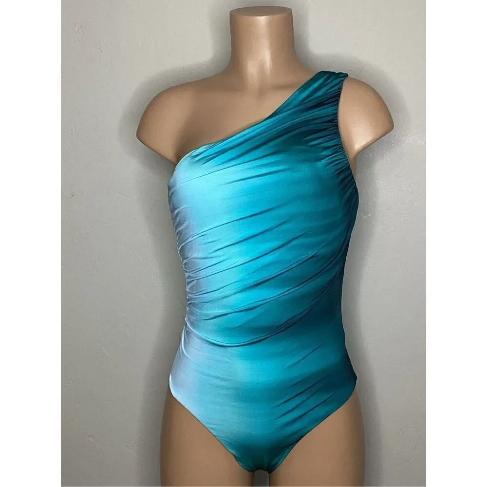 New. La Blanca ombré one shouldered swimsuit. Size 8. Retails $148